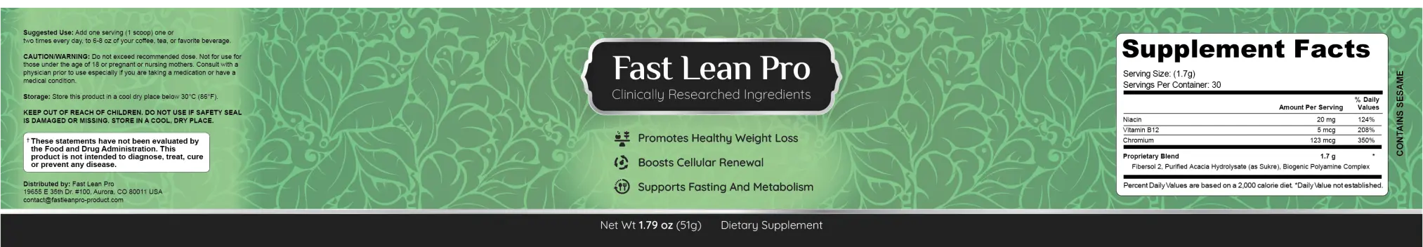 Fast Lean Pro Label